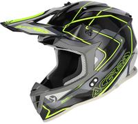 Acerbis Linear 2026 Casco da motocross, nero-grigio-giallo, taglia S per maschi