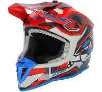 Acerbis Linear Graphic 2024 Casco da motocross, rosso/blu, Taglia XS (53/54)