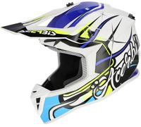 Acerbis Linear Graphic 2026 Casco da motocross, bianco/blu/nero, Taglia XS (53/54)