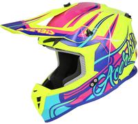 Acerbis Linear Graphic 2026 Casco da motocross, rosa-turchese-giallo, taglia 2XL per maschi