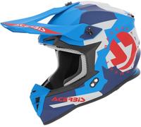Acerbis Linear Graphic Casco da motocross, Blu opaco/rosso, Taglia XS (53/54)