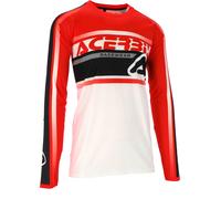 Acerbis MX Linear Lugo Maglia da motocross, bianco-rosso, taglia S per maschi