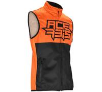 Acerbis Linear Softshell Gilet da motocross impermeabile, nero/arancione, Taglia L