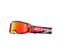 Acerbis Maschera Occhiali Lente Specchiata Motocross Enduro Rosso Vitrion Goggle