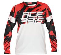 Acerbis MX J-Kid 4 Maglia Motocross Bambini, bianco-rosso, taglia 2XL