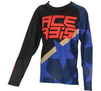 Acerbis MX J-Windy 1 Maglia Motocross Bambini, nero-blu, taglia XL