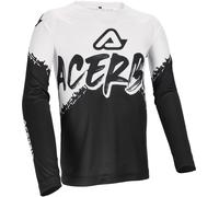 Acerbis MX Linear Graphic Maglia giovanile di motocross, nero-bianco, taglia XL