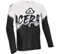 Acerbis MX Linear Graphic Maglia giovanile di motocross, Bianco/nero, Taglia XS