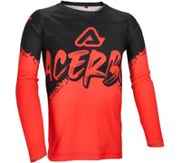Acerbis MX Linear Graphic Maglia giovanile di motocross, nero-rosso, taglia S