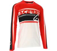 Acerbis MX Linear Lugo Maglia da motocross, bianco/rosso, Taglia S