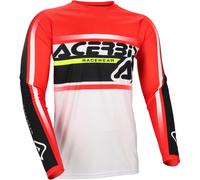 Acerbis MX Linear Lugo Maglia da motocross, bianco-rosso, taglia L per maschi