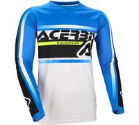 Acerbis MX Linear Maglia giovanile di motocross, bianco/blu, Taglia XL