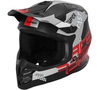 Acerbis Profile Casco da motocross per ragazzi, nero-rosso, taglia L