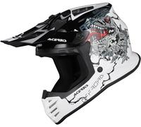Acerbis Profile Rex Kids Casco da motocross, bianco/nero, Taglia Y/XL (53/54)
