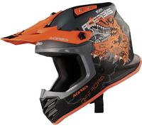 Acerbis Profile Rex Kids Casco da motocross, nero-arancione, taglia M per giovane