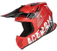Acerbis Profile Scratch Casco da motocross giovanile, rosso/bianco/nero, Taglia Y/S (47/48)