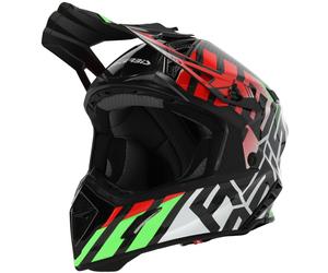 Acerbis Steel Carbon Casco da motocross, nero-rosso-verde, taglia XL per maschi