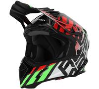 Acerbis Steel Carbon Casco da motocross, nero/verde/rosso, Taglia S (55/56)