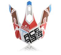 Acerbis Steel Kinder/Eclipse Picco del casco, nero-bianco-rosso per giovane