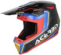 Acerbis Whoops Logo Casco da motocross, nero/blu/rosso/oro/bianco, Taglia XL (61/62)