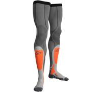 Acerbis X-Leg Vented Pro Calzini al ginocchio da motocross, grigio/arancione, Taglia L/XL