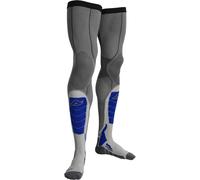 Acerbis X-Leg Vented Pro Calzini al ginocchio da motocross, grigio/blu, Taglia S/M