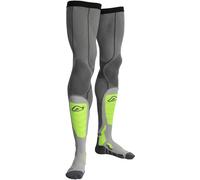 Acerbis X-Leg Vented Pro Calzini al ginocchio da motocross, grigio/giallo, Taglia S/M
