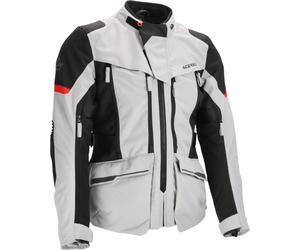 Acerbis X-Rover Giacca tessile moto da donna impermeabile, grigio-rosso, taglia L per donne