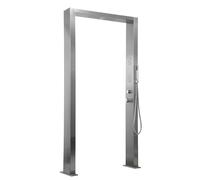 Acero Colonna doccia doppia a pavimento acciaio inox cascata getti idro lombari - : , CONFEZIONE: 1 pz., Finitura-: Spazzolato