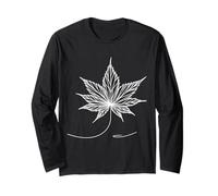 Acero Giapponese Line Art Amante Piante Maglia a Manica