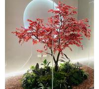 Acero rosso artificiale con colori vivaci, foglie e tronco realistici, non appassisce mai, perfetto arredo a bassa manutenzione for la casa e l'azienda(2.5mx2m)