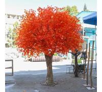 Acero Rosso Artificiale Realistico: Fogliame di Seta Vibrante, Base Robusta preassemblata - Non necessita di irrigazione, Perfetto for l'arredamento di Soggiorno, Patio o Ufficio(2.5mx2m)