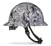 ACERPAL Casco integrale Pyramex a tesa larga, potente design leopardato 6pt Lady Luck