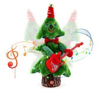 Aceshop 14" Albero di Natale Giocattoli di Peluche con Musica e Luci Giocattolo di Peluche che Canta e Balla Addobbi Natalizi Bambola di Pezza per il Regalo dei Bambini Decorazioni Natalizie