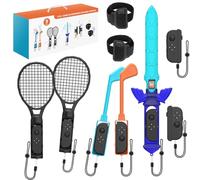 Aceshop 9 in 1 Set di Accessori per Nintendo Switch 2, 2025 Switch Accessori sportivi per Nintendo Switch 2 Giochi con racchette da tennis Mazze da golf Cinghie per polsi e gambe spada Skyward