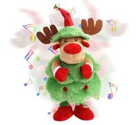 Aceshop Albero di Natale Giocattoli di Peluche, 15" Renna Albero di Natale Giocattoli di Peluche con Musica e Luci Giocattolo di Peluche Che Canta e Balla Addobbi Natalizi Bambola di Pezza Regalo