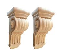 ACESOME - Consolle da parete in legno intagliato a mano, 1/2 pezzi, modanature decorative in legno, 3D in legno di albero di gomma, supporto decorativo per camino e parete, non trattato per