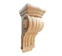 ACESOME - Consolle da parete in legno intagliato a mano, 1/2 pezzi, modanature decorative in legno, 3D in legno di albero di gomma, supporto decorativo per camino e parete, non trattato per