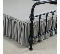 ACESOME Gonna da letto avvolgente Coprirete, Lenzuolo con balza da 35cm, Fibra sintetica + Microfibra spazzolata Coprimaterasso Bed Skirt, Increspato con piattaforma Gonna da letto Drop (grigio, 137 x