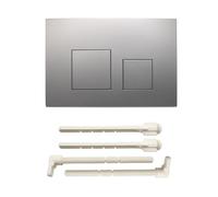 ACESOME Piastra di comando per WC compatibile con Geberit sigma01 sigma10 sigma20 sigma21 sigma30 sigma50 sigma60 piastra di comando plastica plastica per risciacquo a 2 quantità (argento)