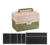 ACESOME - Scatola con serratura a 3 strati, con serratura, per medicinali, cibo, carcere (verde, 34 x 20,5 x 22,5 cm)