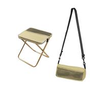 Acesome, sgabello pieghevole da campeggio, pieghevole, con stoccaggio, pieghevole, portatile, da balcone, mini campeggio, sgabello pieghevole (beige, 26 x 24 x 24 cm)