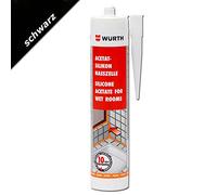 Acetato Würth - Silicone nero impermeabile, cartuccia da 310 ml.