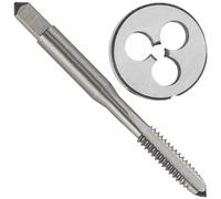 Aceteel 1/8 "-40 UN - Set di maschi e matrici 1/8 x 40 UN per filettatura a destra HSS e 1/8 x 40 ONU lega strumento acciaio tondo stampo