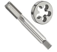 Aceteel 5/8 "-16 UN - Set di maschi e matrici 5/8 x 16 ONU per filettatura a destra HSS e 5/8 x 16 stampo rotondo in acciaio per utensili in lega ONU