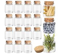 Acetiti 15 Pezzi Barattolini Vetro Piccoli con Tappo Sughero, 50ml Mini bottiglie di vetro Barattoli Porta Spezie trasparente Barattolo Vetro per Feste bomboniere Decorazioni Faidate
