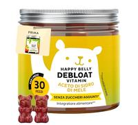Aceto di Mele in Caramelle Gommose - Dosaggio Forte - Cura totale da 7500mg - Con Vitamina B6, B12 - 30 Pezzi (1 mese) - Senza Zuccheri Aggiunti, Vegano - Happy Belly Debloat - Bears with Benefits