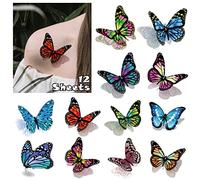 Acevegue 110 Pezzi Tatuaggi Finti, 3D Colorful Piccoli Tatuaggi Temporanei Farfalle Decorazione, Adesivi Tatuaggi Trasferelli Adulti Compleanno Regalo Decorazione Partito (12 Fogli)
