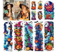 Acevegue 36 Fogli Tatuaggi Temporanei Halloween,3D Impermeabili Tatuaggi Halloween per Bambini Adulti,Halloween Finti Stickers Adesivi Tattoo per Decorazioni Gadget Addobbi Accessori Halloween
