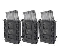 ACEXIER 3Pcs Tattico Fast Mag TPR Flessibile Molle Magazine Pouch Carrier per Ar15 M4 5.56/7.62mm CP Mimetico Mag Pouch Case (BCP)